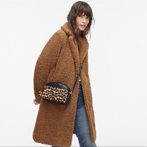 J Crew Teddy Sherpa Topcoat Warm Brandy XS